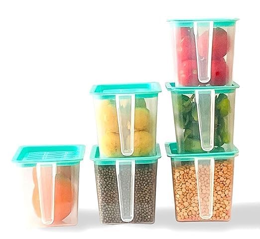 Fridge Storage Boxes, Fridge Organizer with Handle & Airtight Lid, Removable Drain Basket Plastic Refrigerator Storage For Fresh Fish, Meat, Vegetable, Fruits - 6pcs