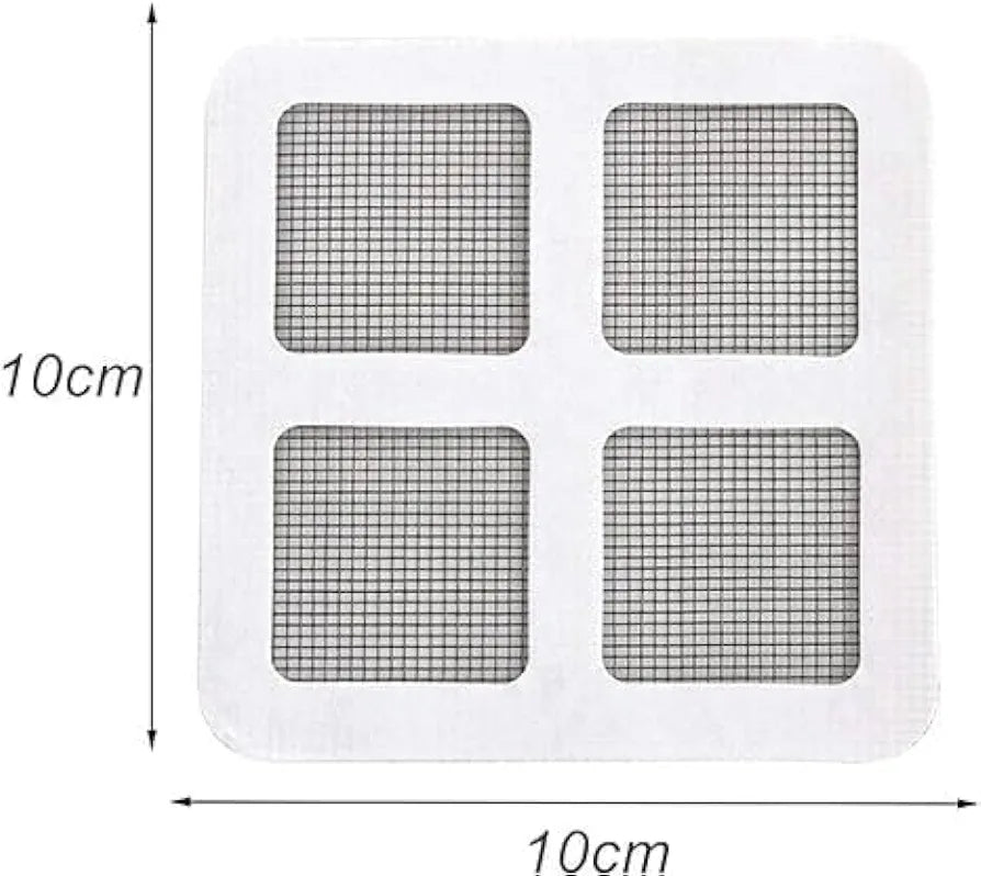 Disposable Shower Drain Hair Catcher, Drain Hair Catcher Waterproof Mesh Stickers for Bathroom Accessories, Apartment Essentials for Kitchen, Sink, Bathtub (4" X 4")