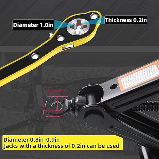Car Jack Ratchet Wrench|360 Forward and Reverse knob Labor-Saving Design|Scissor Jack Lift Speed Handle Tool|Jack Lug Handle Tool|Tire Wheel Jack Wrench
