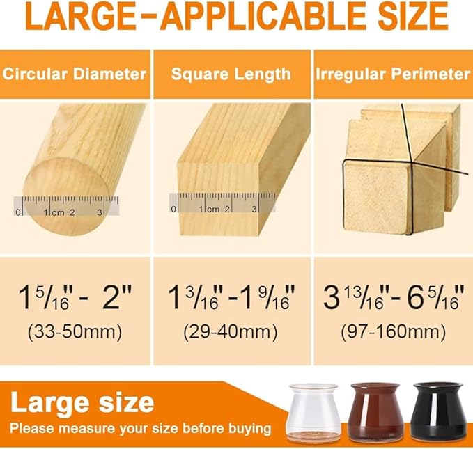 Silicone Chair Leg Floor Protectors | Rubber Chair Leg Caps Furniture Protector to Prevent Scratches, Reduce Noise, Anti-Slip | Furniture Leg Covers for Chair, Stool Table