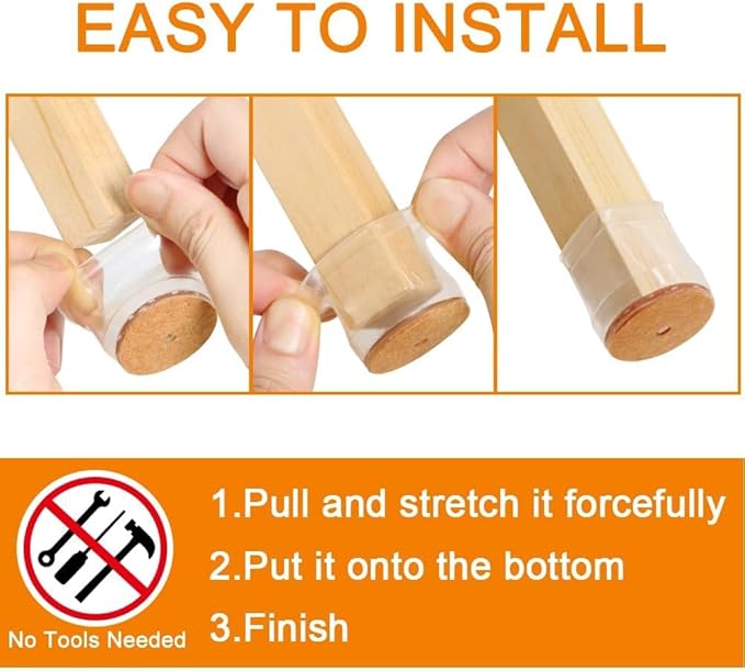 Silicone Chair Leg Floor Protectors | Rubber Chair Leg Caps Furniture Protector to Prevent Scratches, Reduce Noise, Anti-Slip | Furniture Leg Covers for Chair, Stool Table