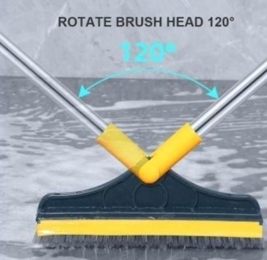 2 in 1 tiles cleaning brush| Long Handle Wiper Stiff Bristle Floor Brush