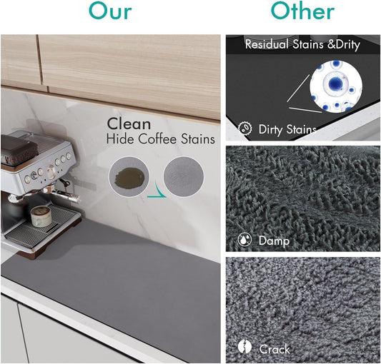 Dish Drying Mat for Kitchen |Dish Mat Pro Drying Kitchen Mat |Kitchen Mats for Utensils |Placemat for Dish Drying |Kitchen Mat for Wet Utensils |Water Absorbent Mats for Kitchen Lifter/Shifter (30*40)