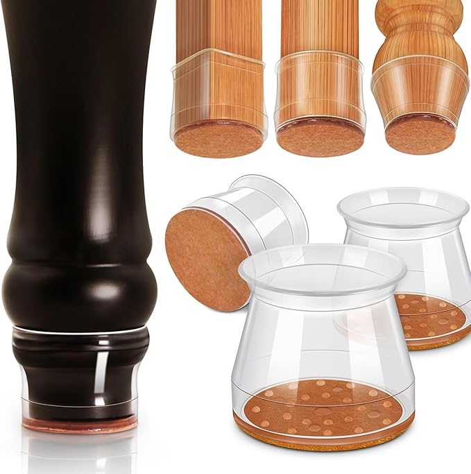 Silicone Chair Leg Floor Protectors | Rubber Chair Leg Caps Furniture Protector to Prevent Scratches, Reduce Noise, Anti-Slip | Furniture Leg Covers for Chair, Stool Table