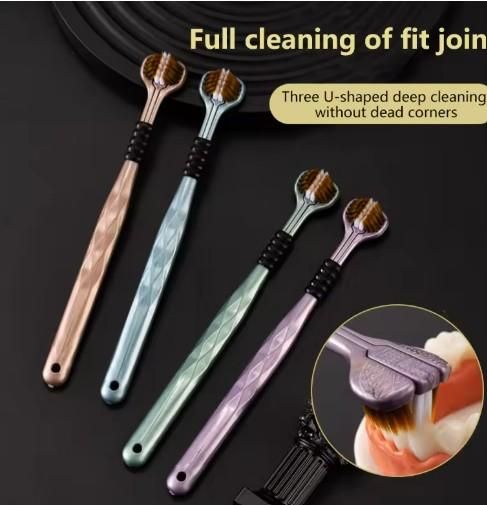 3-Sided Toothbrush – Triple Bristle Design for Faster, Deeper Cleaning,Toothbrush for Adults & Kids – 360° Cleaning, Soft Bristles