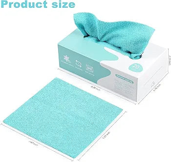 Microfiber Cleaning Cloth - 20 PCS Reusable Microfiber Multi Functional Cleaning and Drying Wipes for Home Kitchen & Office | Strong Absorbent Cleaning Cloth with Dispenser Box (Pack of 1 Box) multicolour