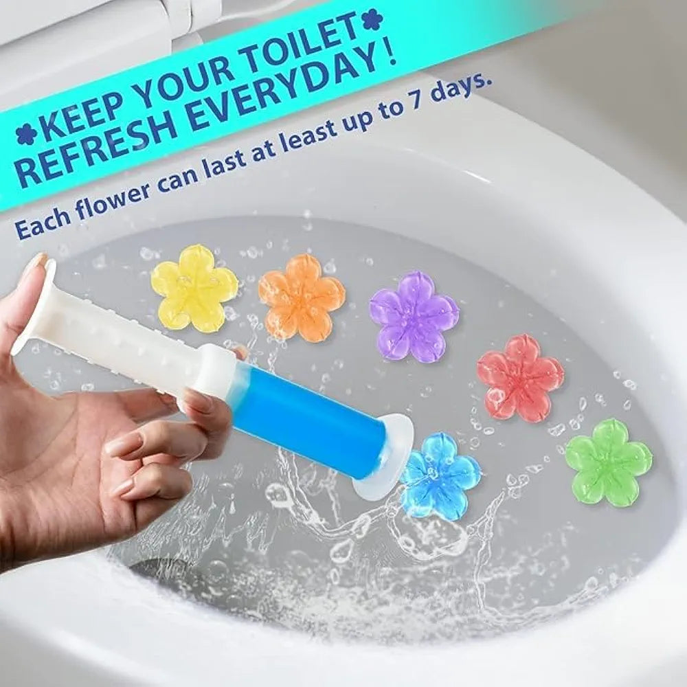 Toilet Cleaning Gel Flower Bathroom Cleaner Toilet Fresheners Air Fresher For Remove Bad Smell Bad Odor, Long-Lasting Refills Gel Stamp Injection Multicolor