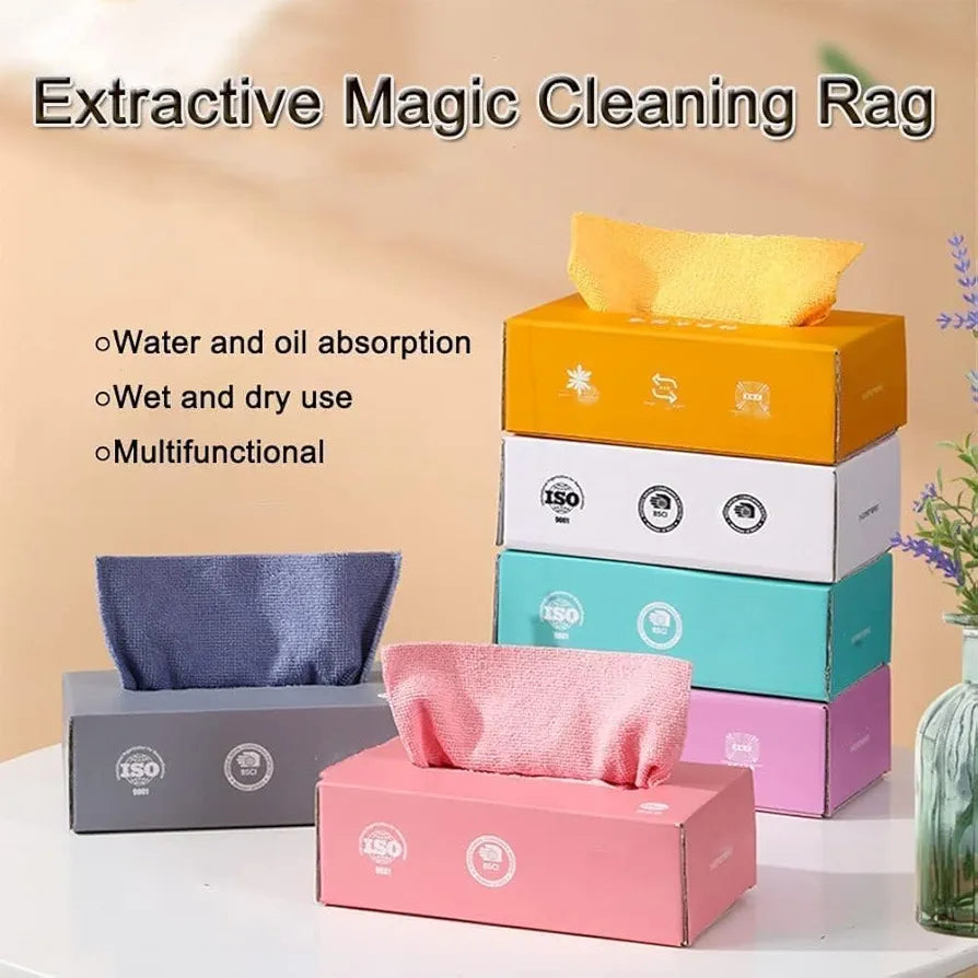 Microfiber Cleaning Cloth - 20 PCS Reusable Microfiber Multi Functional Cleaning and Drying Wipes for Home Kitchen & Office | Strong Absorbent Cleaning Cloth with Dispenser Box (Pack of 1 Box) multicolour