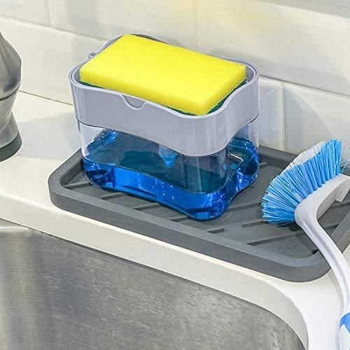 2ps Soap Dispenser - 2 in 1 Soap Dispenser With Microfibre Wash Dust Cleaning Gloves ( 380 ml, Multicolor )