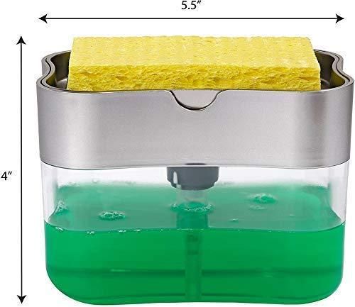 2ps Soap Dispenser - 2 in 1 Soap Dispenser With Microfibre Wash Dust Cleaning Gloves ( 380 ml, Multicolor )
