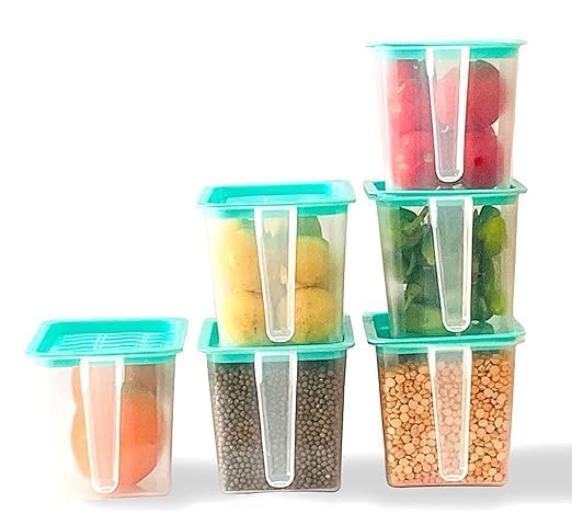 Fridge Storage Boxes, Fridge Organizer with Handle & Airtight Lid, Removable Drain Basket Plastic Refrigerator Storage For Fresh Fish, Meat, Vegetable, Fruits - 6pcs