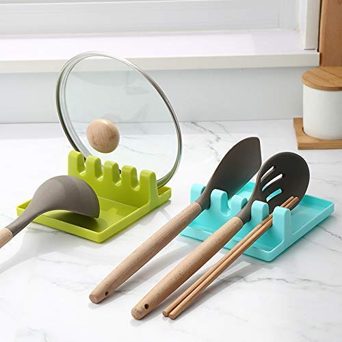 Non-Slip Kitchen Utensil Holder for Spoon, Ladle & Spatula | Heat-Resistant Spoon Rest for Stove & Countertop (1 Pc, Multicolor)