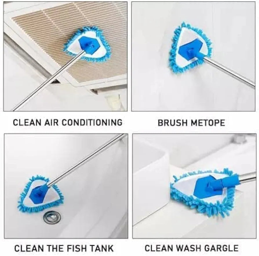 Retractable Triangle Mop 360 Degree Rotatable Adjustable Triangular Cleaning Mop Home Wall Ceiling Floor Cleaning Mop