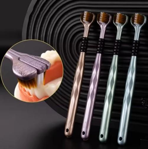 3-Sided Toothbrush – Triple Bristle Design for Faster, Deeper Cleaning,Toothbrush for Adults & Kids – 360° Cleaning, Soft Bristles