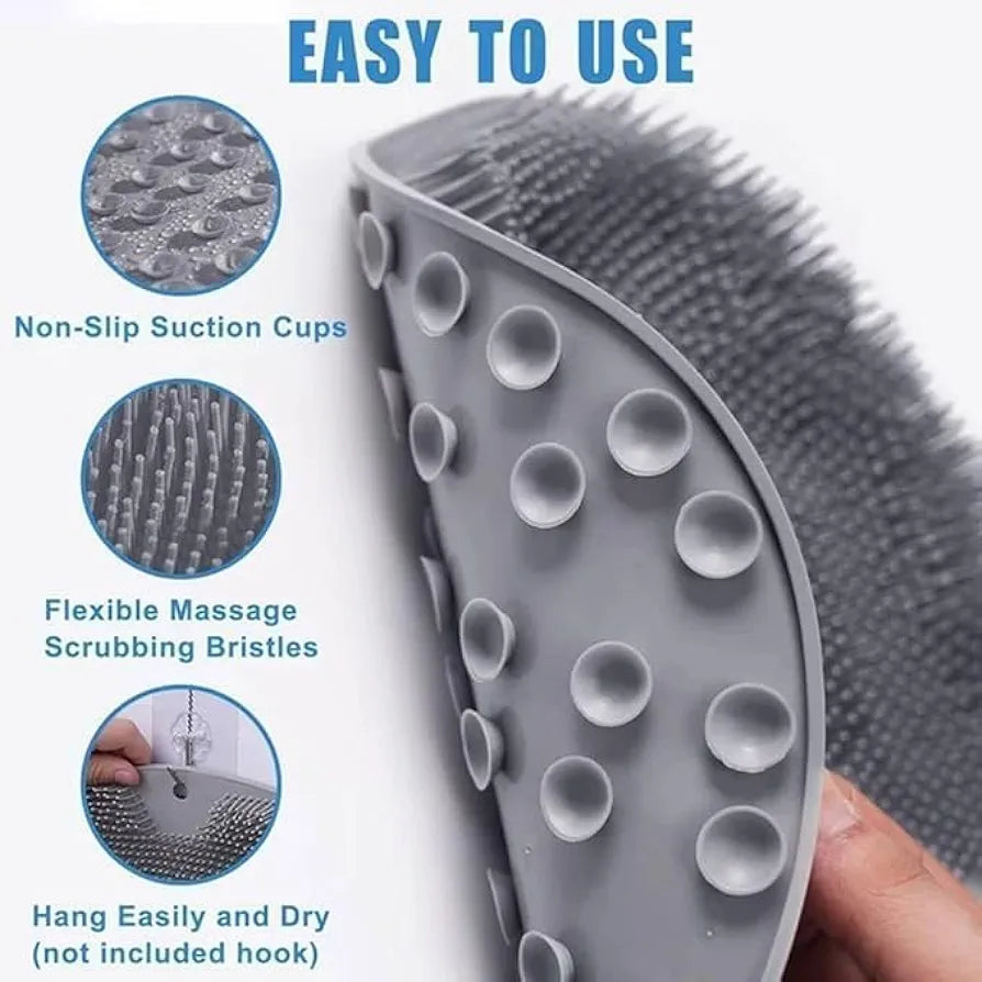 Shower Foot Scrubber Mat Back Washer Exfoliating Bath Wash Pad Wall Mounted Slip Suction Cups for Use in Cleaner for Use in Feet Scrubbers Foot Roller (1 ps)