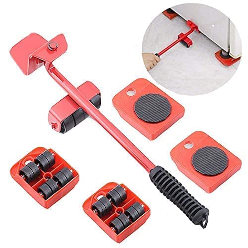 Furniture Lifter Mover Tool Set Heavy Duty Furniture Lifter Mover Tool Moving Roller Wheel Set for Washing Machines Fridge, Sofa Wardrobes Adjustable Heigh Moving Helper