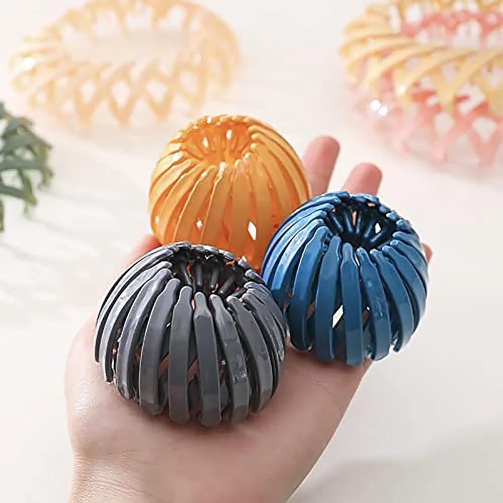 Clicksquad (6 Pcs)Women Bird Nest Hair Clips Holder Plastic Ponytail Holder Bun Clip Bun Maker Bird Nest Shaped Hair Clips(Multicolor)