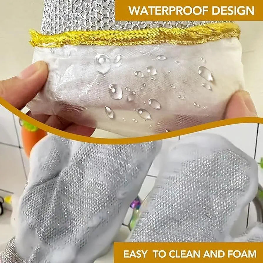 Dishwashing Hand Gloves.Non Scratch Wire, Waterproof Home Kitchen Utensils Cleaning Gloves for Washing Dish Easy Rinsing, Reusable Cleans Dishes Pots, Pans, Sinks