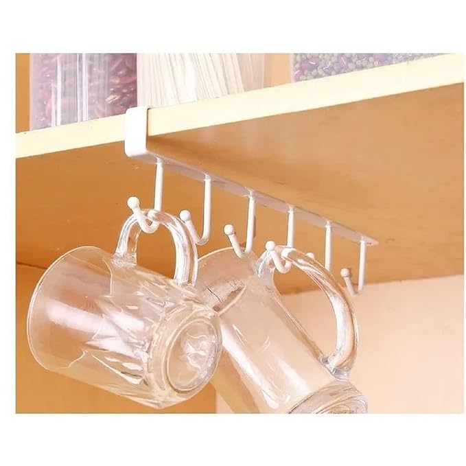 Multifunctional 6 Metal Door Hook Organiser/Hook Hanger Suitable for Room, Kitchen, Bathroom, Random Color