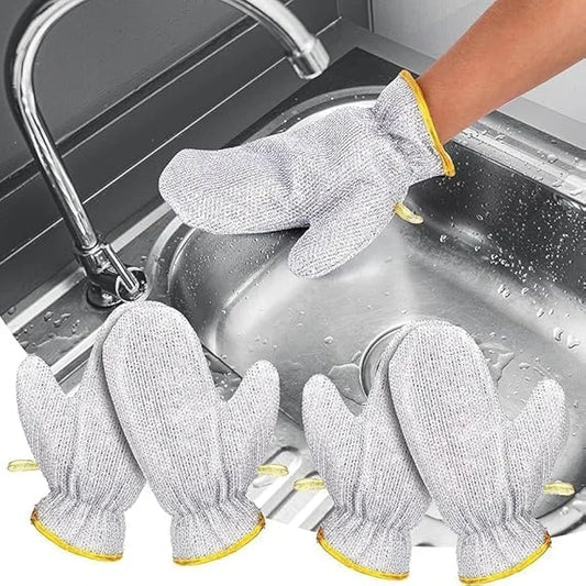 Dishwashing Hand Gloves.Non Scratch Wire, Waterproof Home Kitchen Utensils Cleaning Gloves for Washing Dish Easy Rinsing, Reusable Cleans Dishes Pots, Pans, Sinks