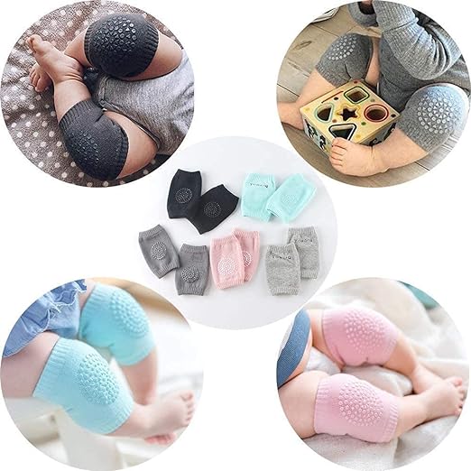 2 Pair Baby Knee and Elbow pad Baby Crawling Elbow pad Baby Leg Warmer Baby Kneecap (Multi Color)