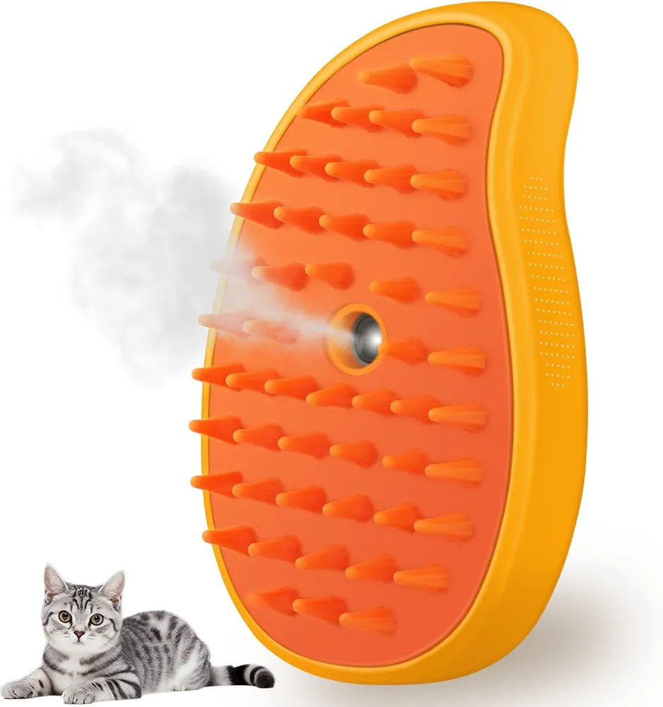 Cat Steam Brush, Dog Steam Brush, Steam Brush for Cats and Dogs, 3 In 1 Steamy Pet Brush, Steaming Pet Hair Brush, Cat and Dog Comb with Steam, Pet Grooming Brush for Cats (Random Color)