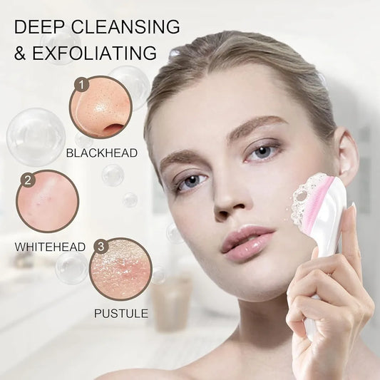 Face Cleansing Brush Soft Silicone Face Wash Brush Face Scrubber Manual Waterproof Cleansing Skin Care Face Brushes for Cleaning (MULTI-COLOR)