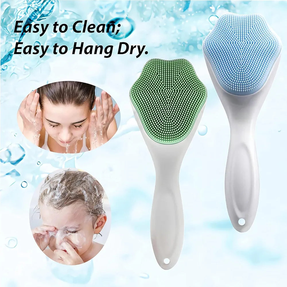 Face Cleansing Brush Soft Silicone Face Wash Brush Face Scrubber Manual Waterproof Cleansing Skin Care Face Brushes for Cleaning (MULTI-COLOR)