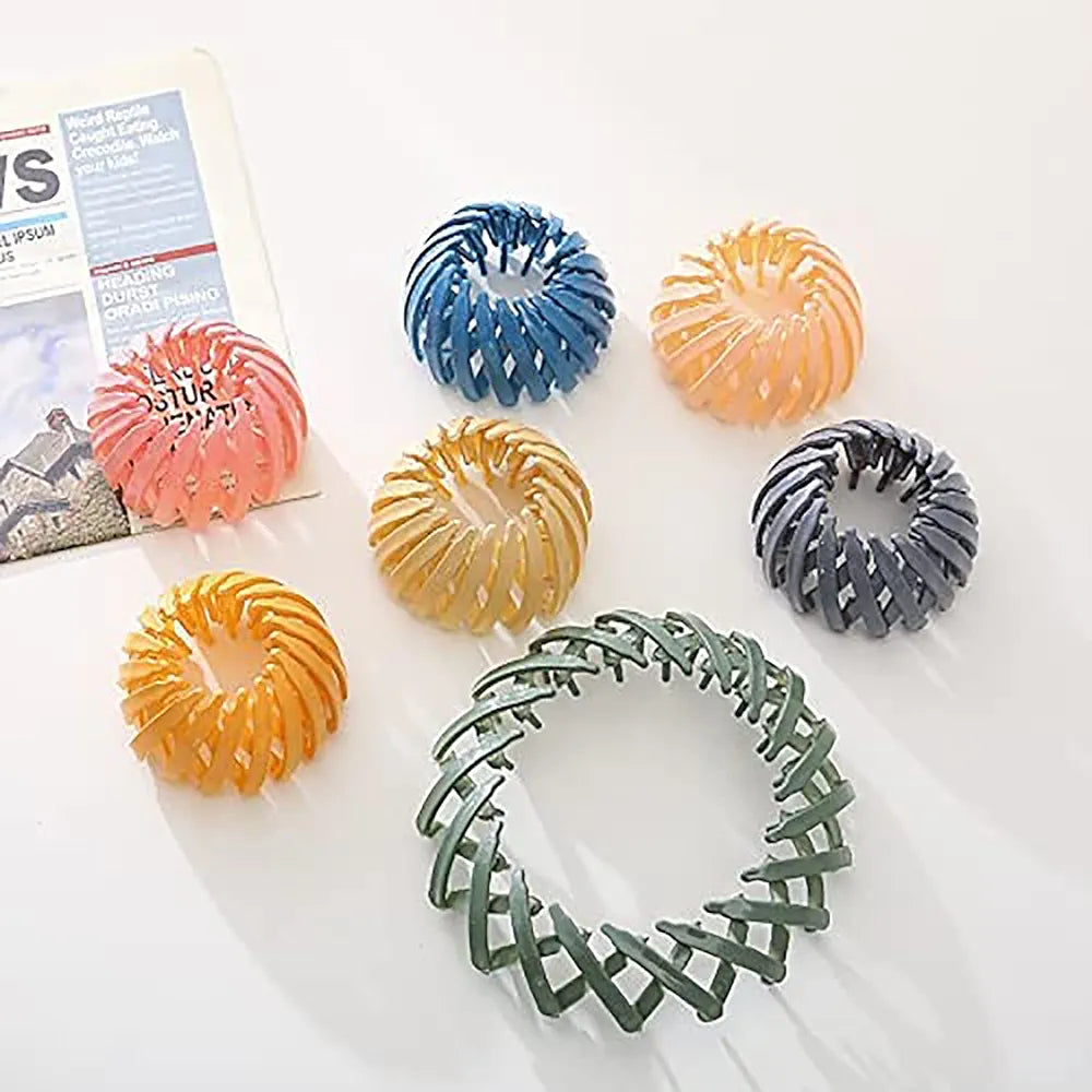 Clicksquad (6 Pcs)Women Bird Nest Hair Clips Holder Plastic Ponytail Holder Bun Clip Bun Maker Bird Nest Shaped Hair Clips(Multicolor)