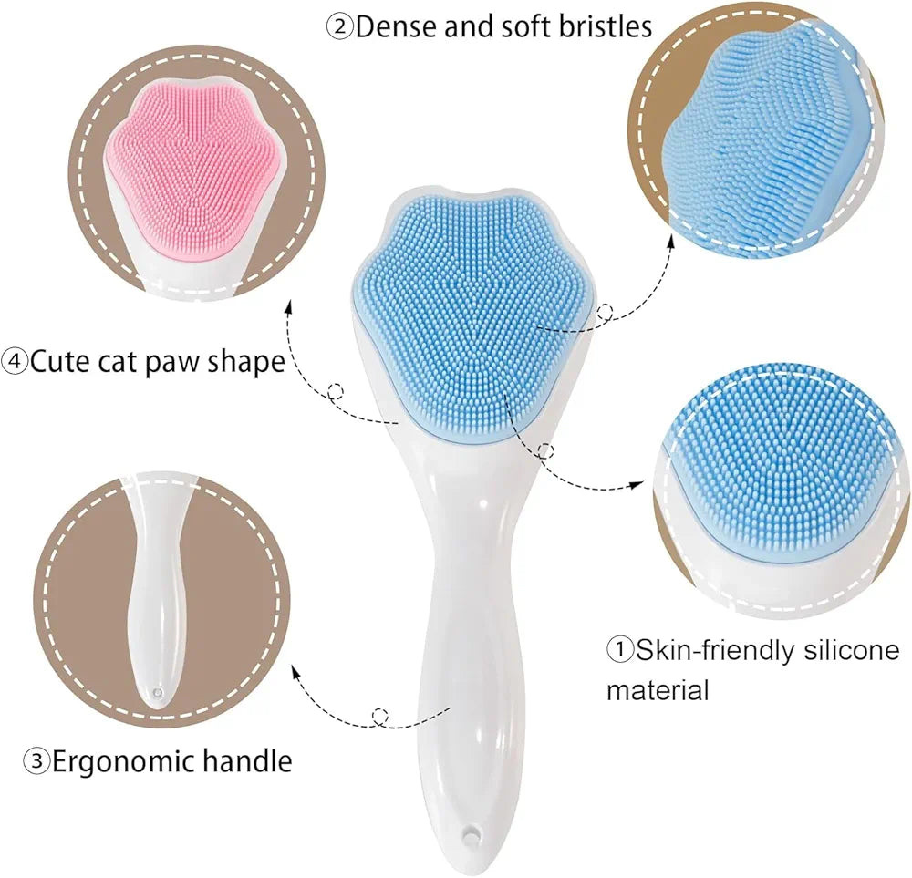 Face Cleansing Brush Soft Silicone Face Wash Brush Face Scrubber Manual Waterproof Cleansing Skin Care Face Brushes for Cleaning (MULTI-COLOR)