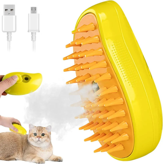 Cat Steam Brush, Dog Steam Brush, Steam Brush for Cats and Dogs, 3 In 1 Steamy Pet Brush, Steaming Pet Hair Brush, Cat and Dog Comb with Steam, Pet Grooming Brush for Cats (Random Color)