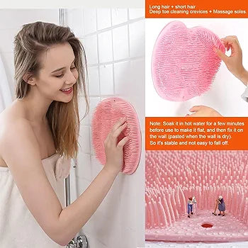 Shower Foot Scrubber Mat Back Washer Exfoliating Bath Wash Pad Wall Mounted Slip Suction Cups for Use in Cleaner for Use in Feet Scrubbers Foot Roller (1 ps)