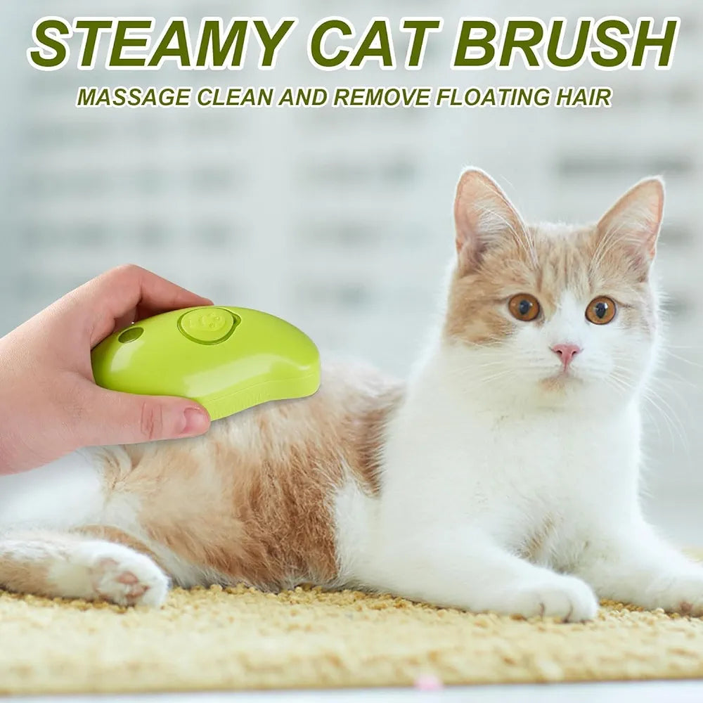 Cat Steam Brush, Dog Steam Brush, Steam Brush for Cats and Dogs, 3 In 1 Steamy Pet Brush, Steaming Pet Hair Brush, Cat and Dog Comb with Steam, Pet Grooming Brush for Cats (Random Color)