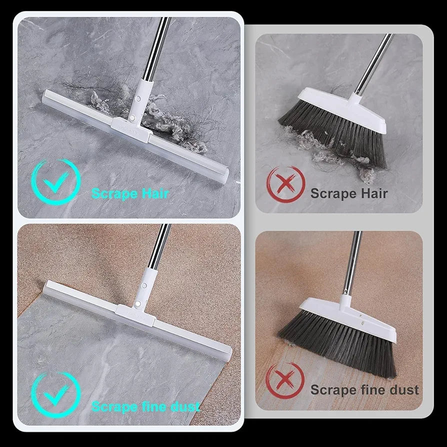 Multifunctional Magic Broom Sweeper | Detachable Indoor Cleaning Broom | Silicone Floor Squeegee Broom with Extended Handle | 180-Degree Rotatable Wiper