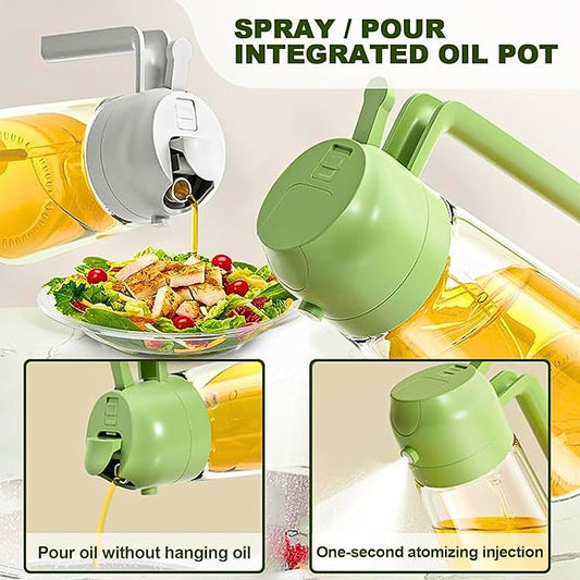 Oil Sprayer & Oil Dispenser Bottle For Kitchen, Glass Oil Bottle With Premium Nozzle, Oil Sprayer For Air Fryer & Kitchen (500 ML))