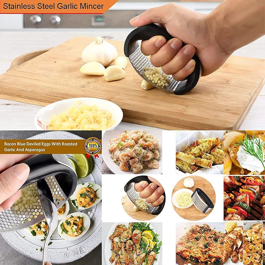 Stainless Steel Garlic Presser |Garlic Press Crusher for Kitchen |Garlic Crusher for Kitchen |Ginger Presser for Kitchen