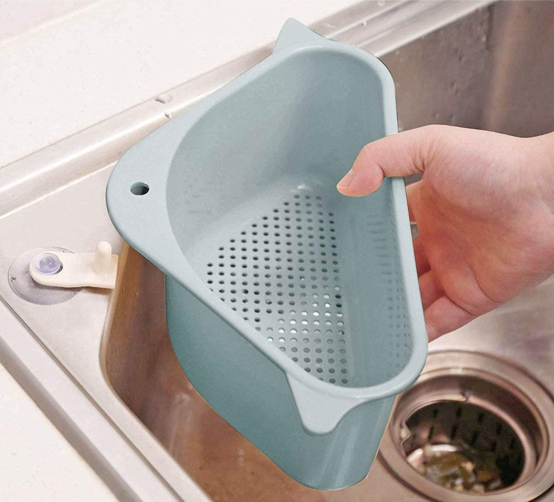 Sink Basket, Triangular Multifunctional Drain Shelf Sink Storage Rack Kitchen Sucker Storage Holder Bathroom Support Corner Hanging Shelf Soap Box Organizer