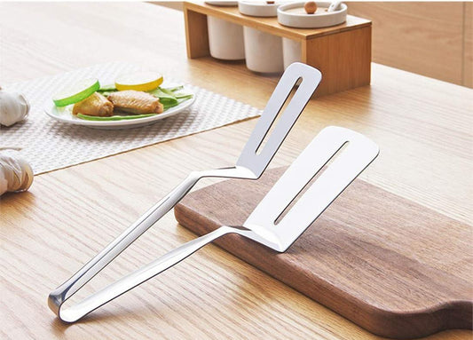 Multifunction Cooking Serving Turner Frying Food Tong. Stainless Steel Steak Clip CLAMP BBQ Kitchen Tong.