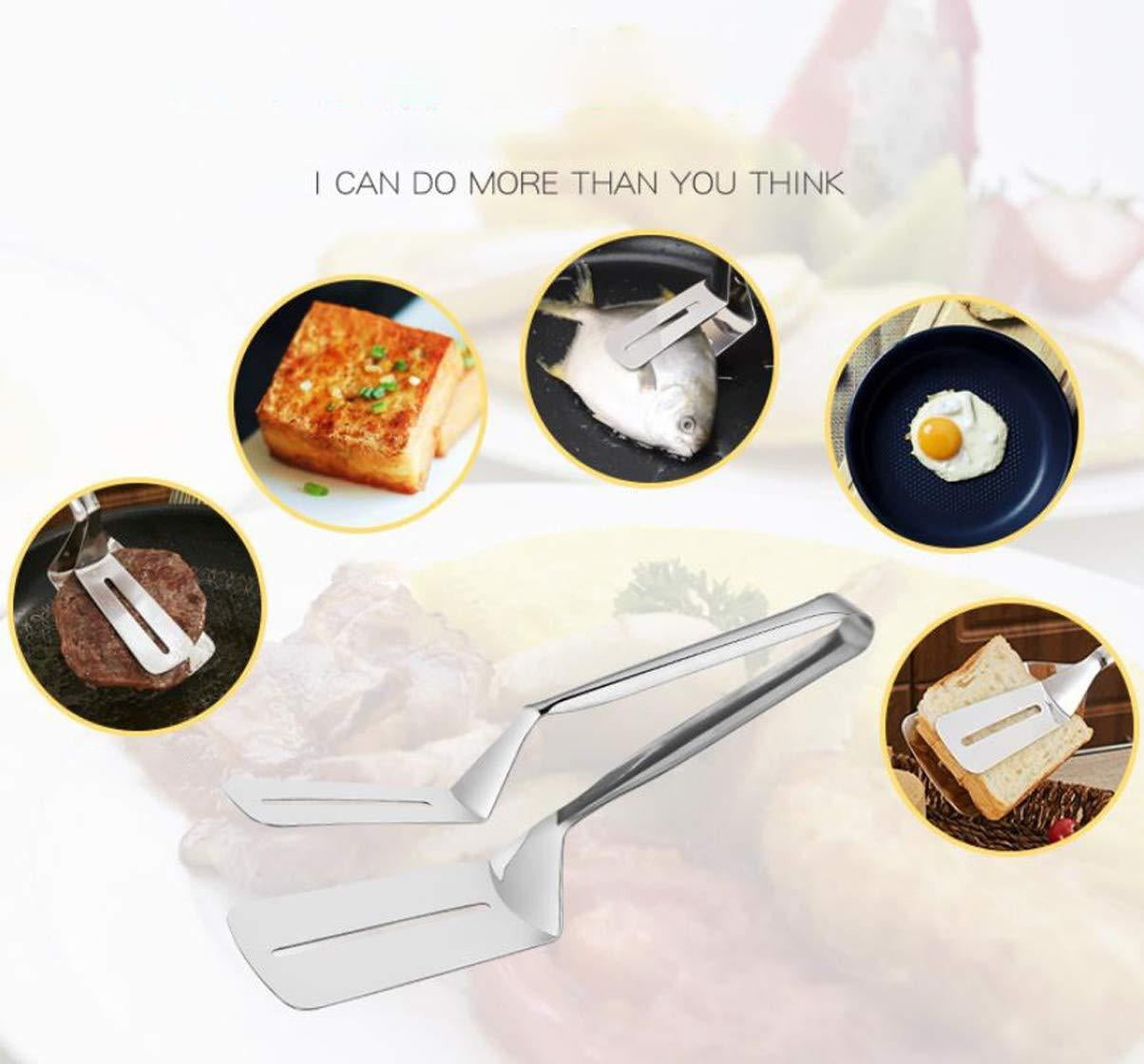 Multifunction Cooking Serving Turner Frying Food Tong. Stainless Steel Steak Clip CLAMP BBQ Kitchen Tong.