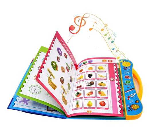 Intelligence Book For Kids, Musical Educational Phonetic Learning Book, Children Electronic Activity Book With English Alphabets Numbers Words Rhymes, Interactive Book for Boys Girls 3+ years