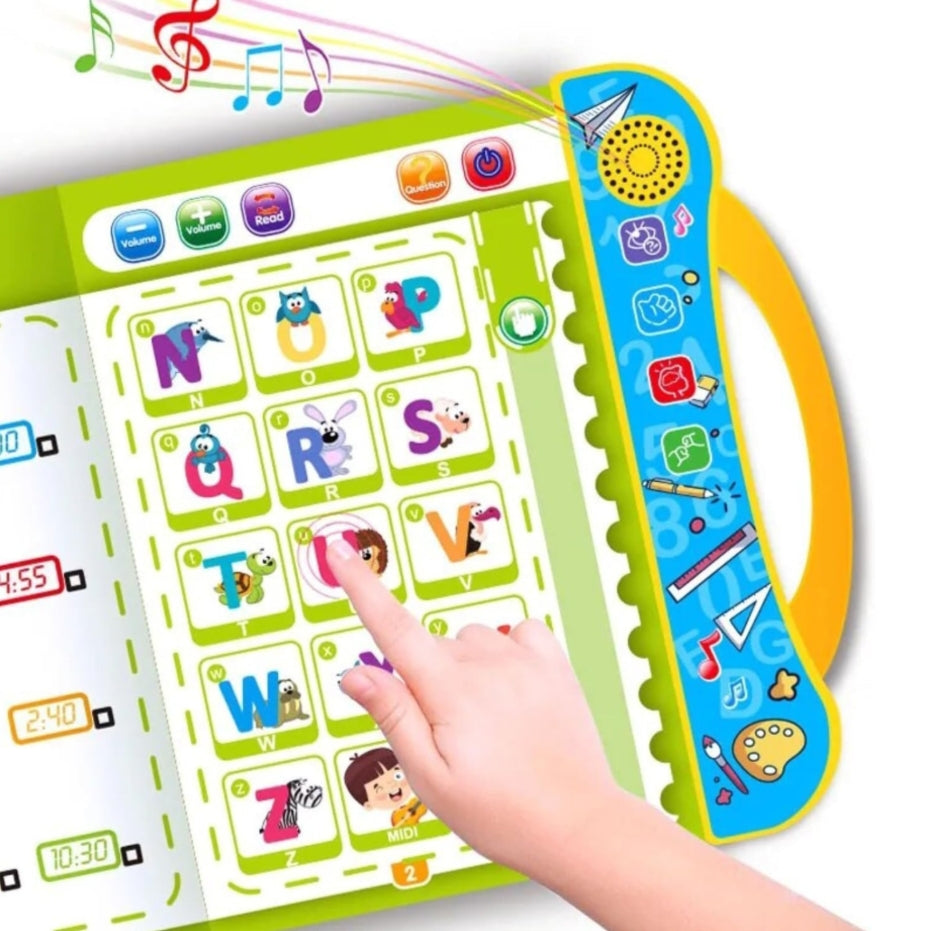 Intelligence Book For Kids, Musical Educational Phonetic Learning Book, Children Electronic Activity Book With English Alphabets Numbers Words Rhymes, Interactive Book for Boys Girls 3+ years