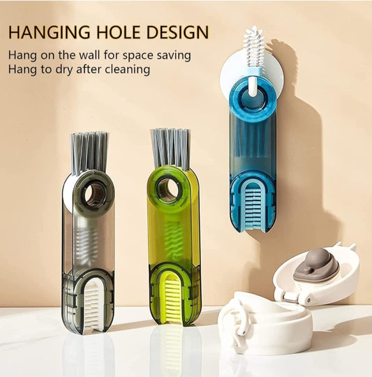 in 1 Multifunctional Cleaning Brush,3 in 1 Tiny Bottle Cup Lid Detail Brush Straw Cleaner Tools Multi-Functional Crevice Cleaning Brush,Multifunctional Cleaning Brush