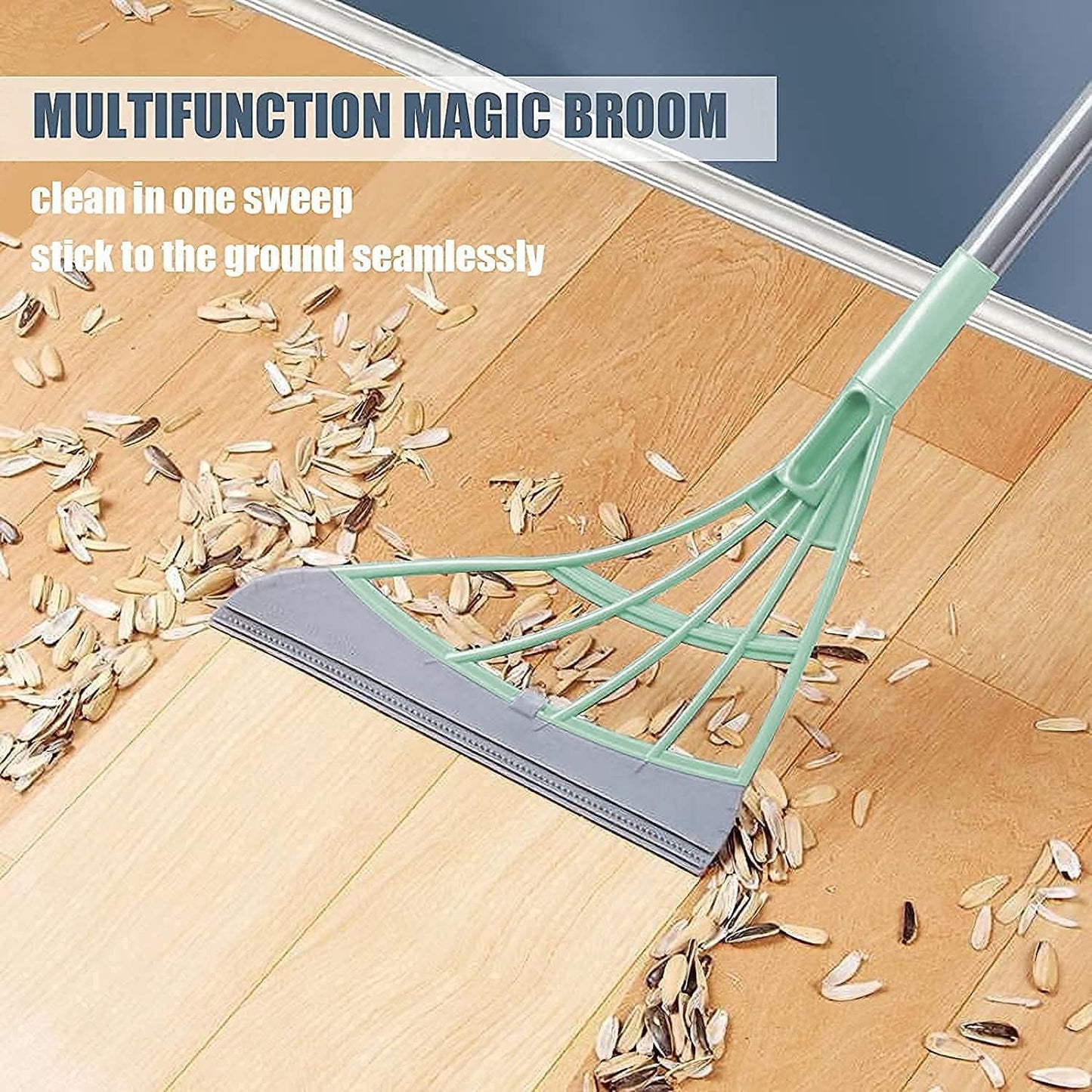 Multifunction Magic Brush, Silicone Broom for Floor, Rubber Broom Sweeper for Living Room, Kitchen, Bathroom, Glass, Tiles