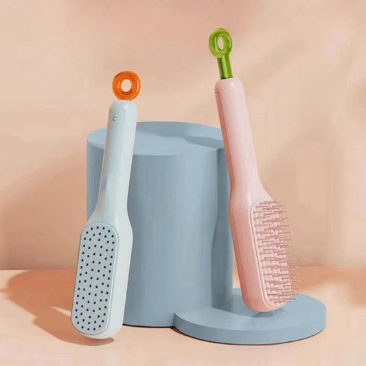Self-Cleaning Anti-Static Massage Comb, One-Pull Clean Massage Comb, Easy Clean Hair Brush, Scalable Rotate Lifting Self Cleaning Hairbrush Hair Styling Tools For Women (Pack Of 1)