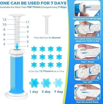 Toilet Cleaning Gel Flower Bathroom Cleaner Toilet Fresheners Air Fresher For Remove Bad Smell Bad Odor, Long-Lasting Refills Gel Stamp Injection Multicolor