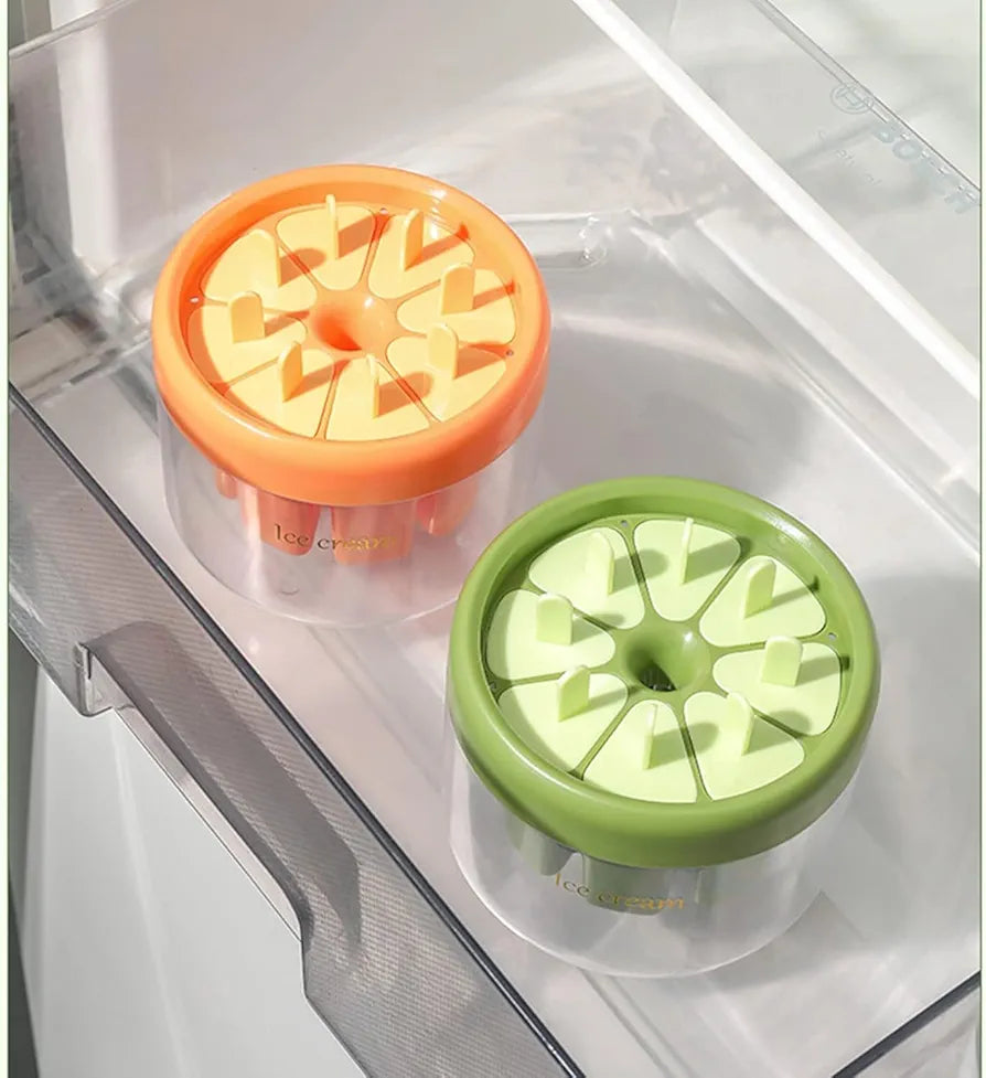 Set of 8 Plastic Food Grade BPA-Free Plastic Popsicle Mold Homemade Popsicle Frozen Ice Cream Moulds Tray Kulfi Candy Ice Lolly Mold for Children & Adults (multicolour)