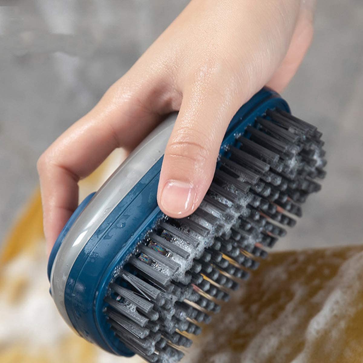 Refillable Liquid Cloth Brush Convenient and Eco-Friendly Fabric Cleaning with Liquid Dispenser Laundry Scrub Brush Clothes Shoes etc Washing Scrubbing Brush, with Easy Grip (Multicolor)