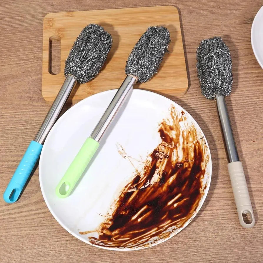 Steel Brush for Cleaning Bottle Cleaner Brush with Long Handle Bottle Washing Brush Kitchen Accessories Items for Home for Narrow Neck Containers Glassware Multipurpose Household Brush Pack 1