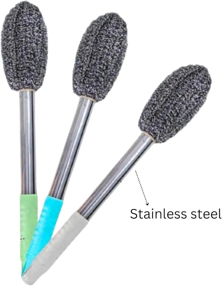 Steel Brush for Cleaning Bottle Cleaner Brush with Long Handle Bottle Washing Brush Kitchen Accessories Items for Home for Narrow Neck Containers Glassware Multipurpose Household Brush Pack 1