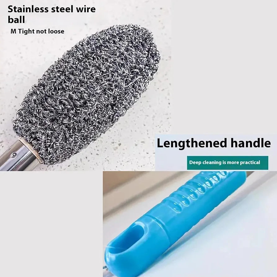 Steel Brush for Cleaning Bottle Cleaner Brush with Long Handle Bottle Washing Brush Kitchen Accessories Items for Home for Narrow Neck Containers Glassware Multipurpose Household Brush Pack 1